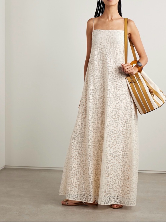 STAUD Dresses & Skirts - STAUD Delfina organic cotton-blend guipure lace maxi dress XS